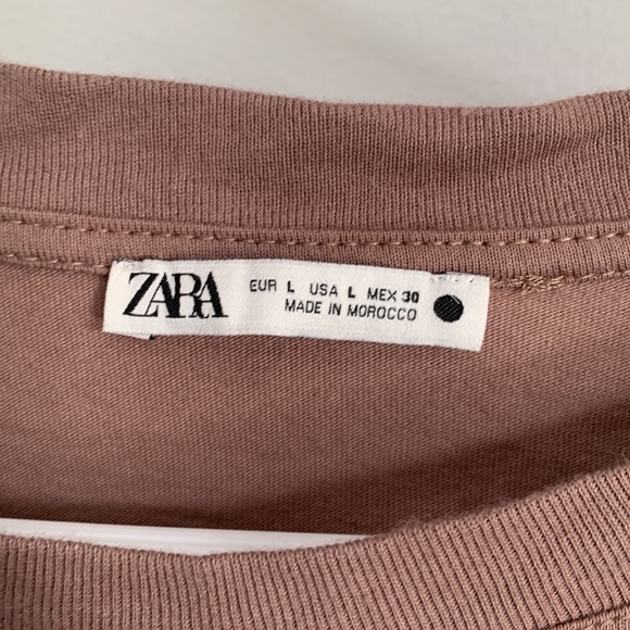 Zara mauve pink muscle tee style top size large - Picture 2 of 4